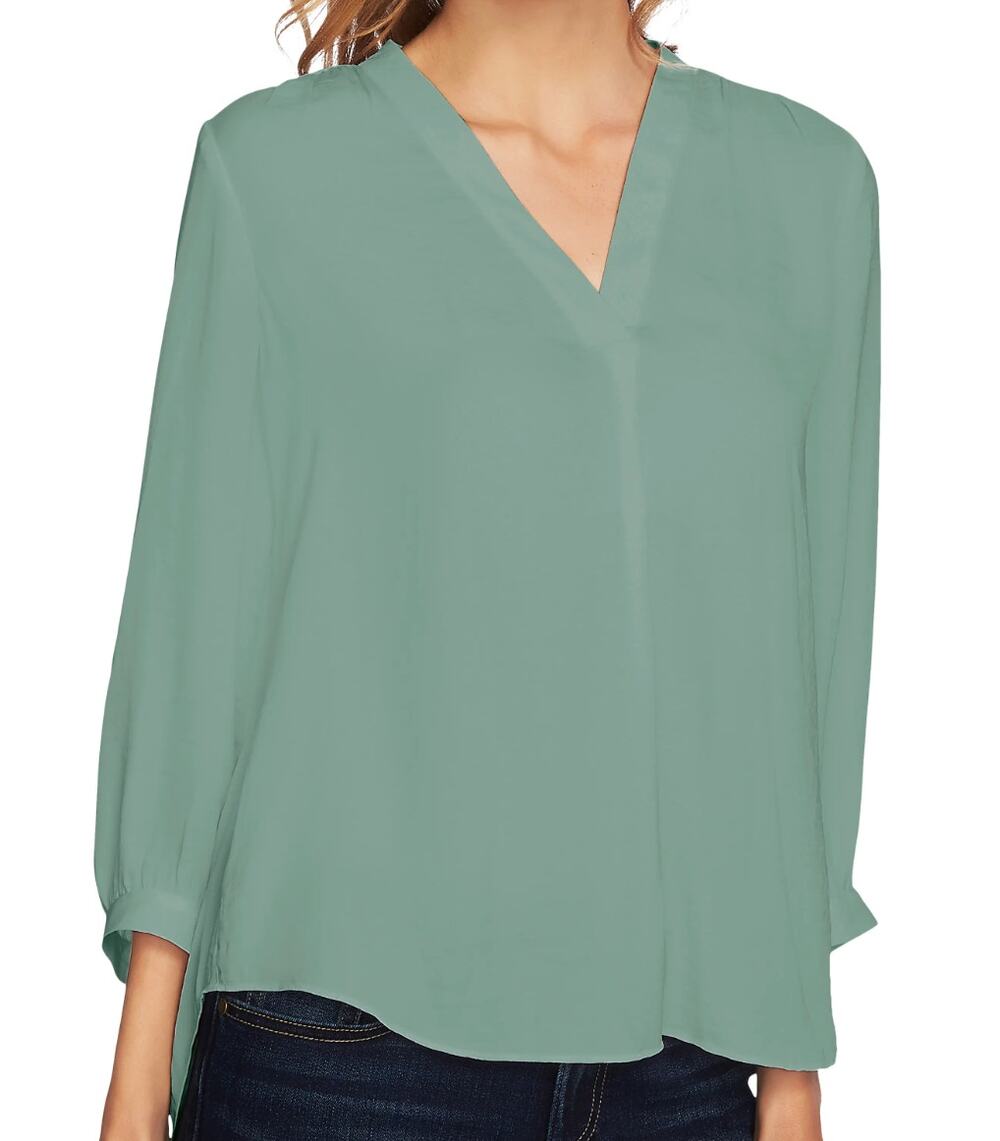 Vince Camuto Rumple Fabric Blouse in Teal Lake, Size XS